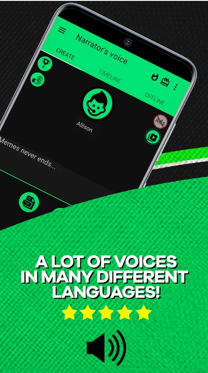 narrator’s Voice mod apk features Different language